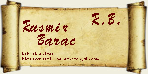 Rusmir Barać vizit kartica